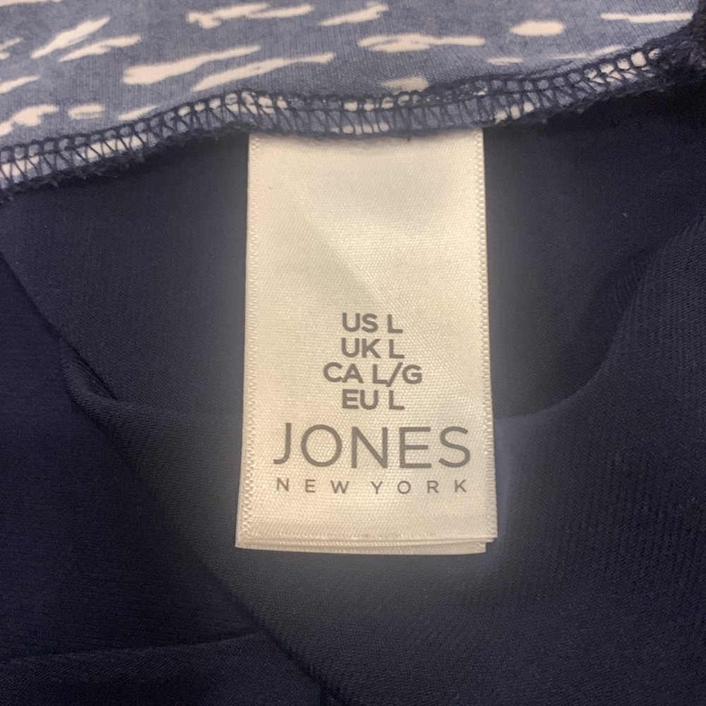 Jones New York Navy and White Sleeveless Top Size Large - Picture 4 of 6